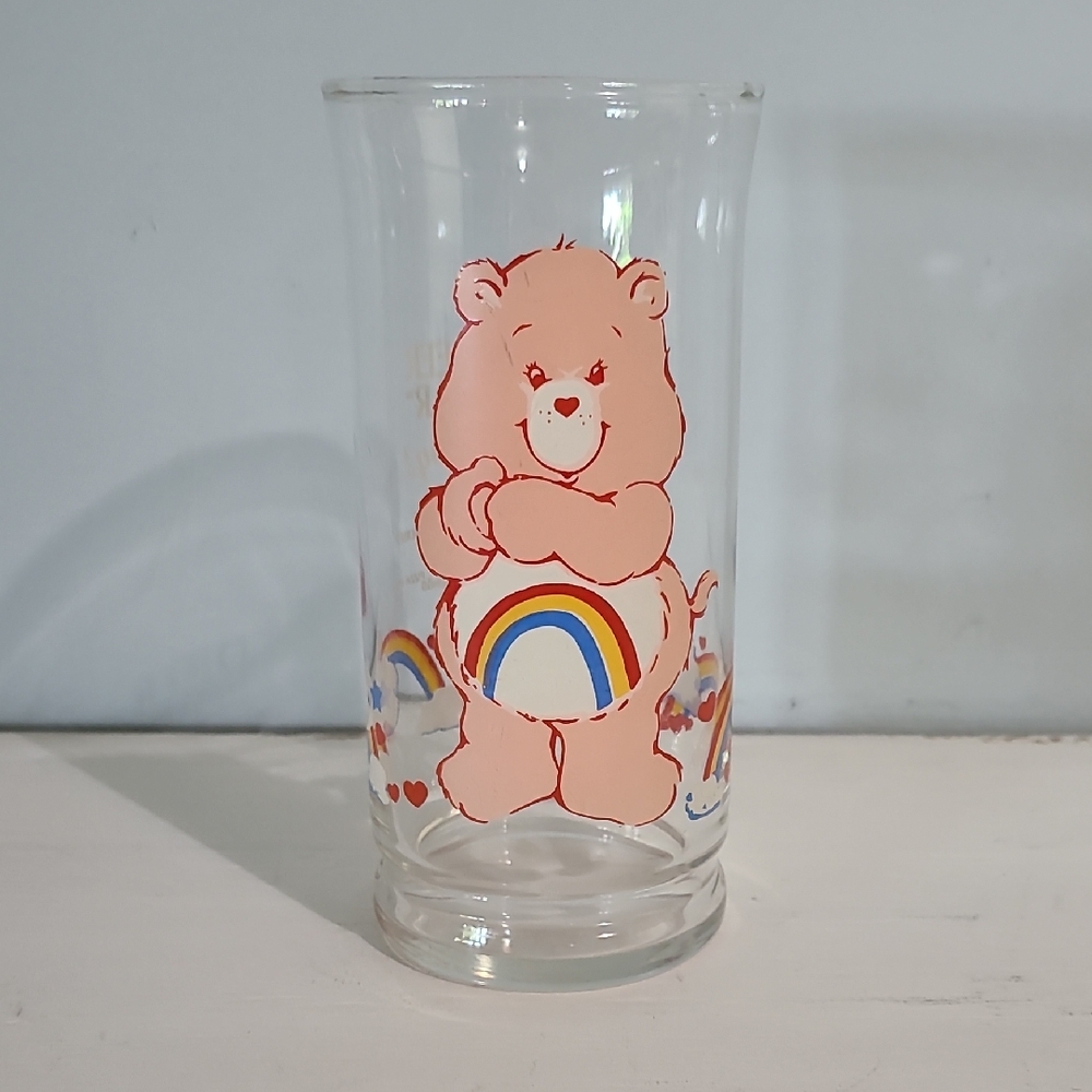 Vintage Care Bears Glass Pizza Hut 1983 Cheer Bear